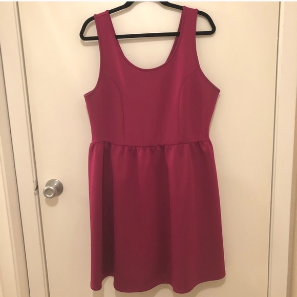 dark pink skater dress